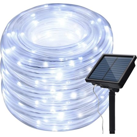 LED-stripe solcellelys utendørs vanntett 12m 100LED 8 mønsterbåndrør kobbertråd solstrenglys for hage hjemmefest bryllup jul des