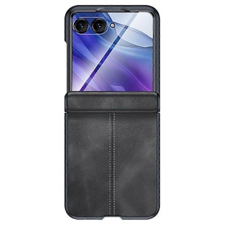 Kompatibel med Motorola Razr 60 Ultra 5G Deksel Lær Hard PC Telefondeksel med Bakskjermfilm/ Hengsel-lingling}