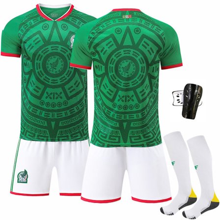 2025–2026 Mexico VM Hjemme Barn Voksen Fotballdrakt Sett Nr.14 Nr.16 Nr.9 Raúl Nr.22 Lozano Grønn