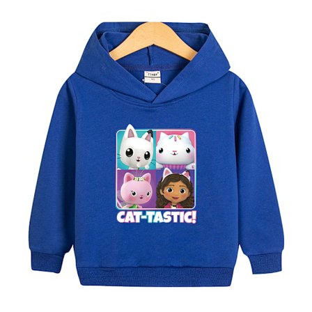 Hoodies Gabby's Dollhouse Pullover Jacka Kappa Present Marinblå