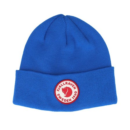 Fjällräven - Blauw cuff Beanie - Kids 1960 Logo Hat Alpine Blue Cuff @ Hatstore