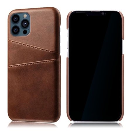 Dual Card Suojakotelo iPhone 13 Pro - Ruskea