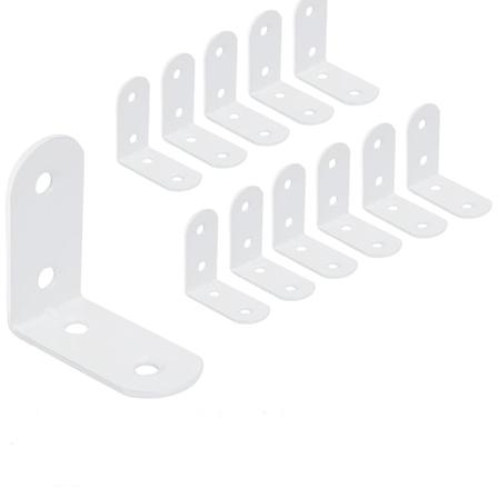 12-pakke 40 x 40 mm rustfrie stål hjørnebraketter for festing av tre