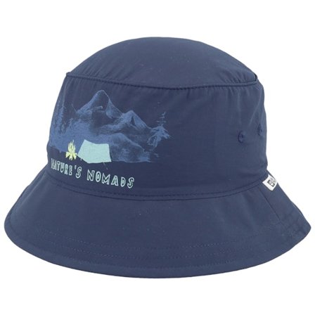 Jack Wolfskin - Blå bucket Hat - Woods Hat K Print Night Blue Bucket @ Hatstore