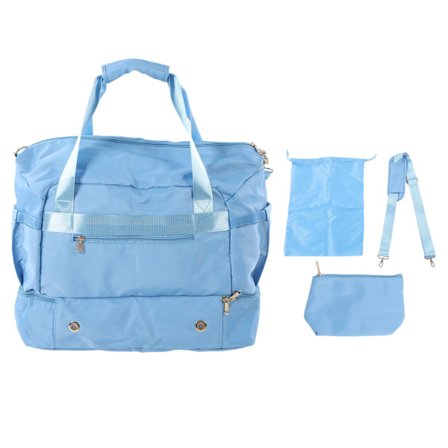 Sports Gym Bag til kvinder med flere lommer, stor kapacitet, vandtæt træningstaske til rejser med USB-opladningsport til fitness, yoga, lyseblå