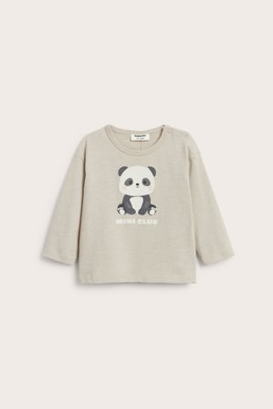 Kappahl | Pitkähihainen, eläinaiheinen t-paita | Beige