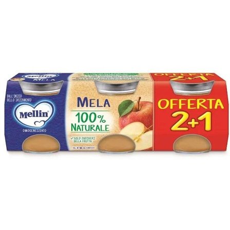 Mellin Omogeneizzato Alla Mela 3x100g 4Mesi+