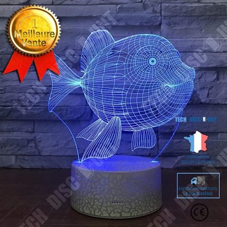 Optisk lampa - TD - Fiskmodell - 7 färger - Taktile - Låg förbrukning