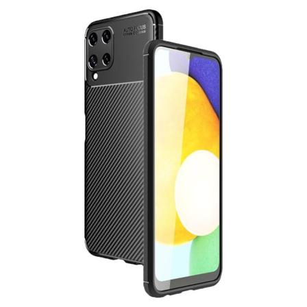 Carbon Shield Samsung Galaxy A22 4G Suojakotelo - Musta Black