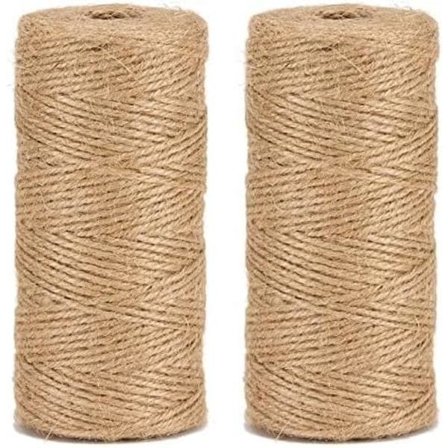 Natur Jute Snöre Ø1 mm ±100m för Trädgårdsarbete, DIY, Hantverk, Natur (2-pack)