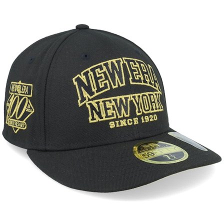 New Era - Zwart fitted Cap - Wordmark 100 Anniversary 59FIFTY Black Fitted @ Hatstore