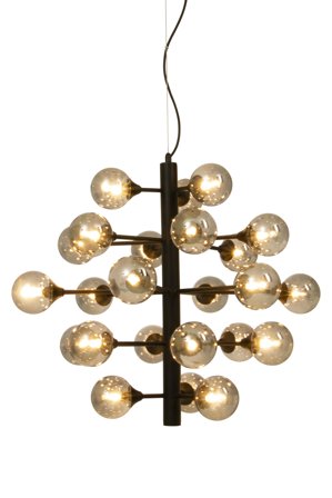 Aneta Lighting COSMOS taklampe 24-arm, svart/sotet, 24xG9