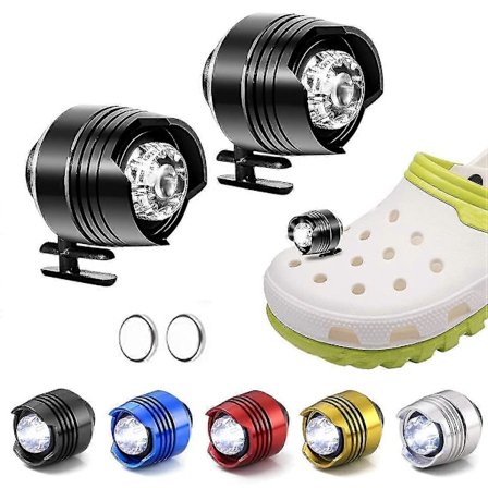 2 Pakning Hodelykter For Crocs, Crocs Lys For Sko, Vanntette Crocs Lys Klips På For Tresko, Hundelufting, Camping
