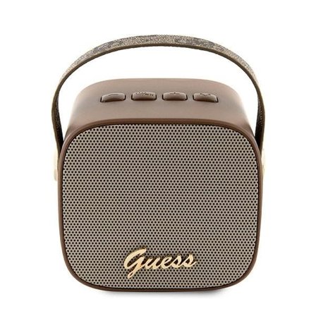 Guess Bluetooth-høyttaler GUWSB2P4SMW Høyttaler mini brun/blå 4G lærskriftlogo med stropp