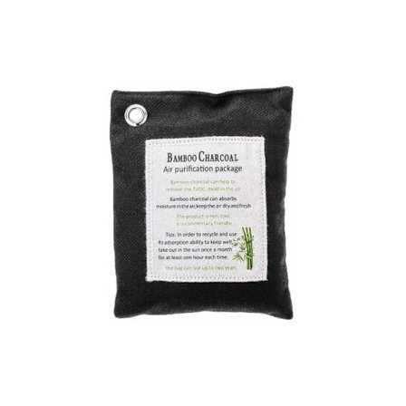 Bambufiberkolspåse för hemmet, aktivt kol luktabsorberande, avlägsnar fukt, svart 1-pack 200G - Svart 1-pack 200G