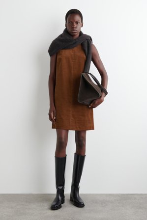 COS Corduroy Mini Shift Dress in Brown - Women