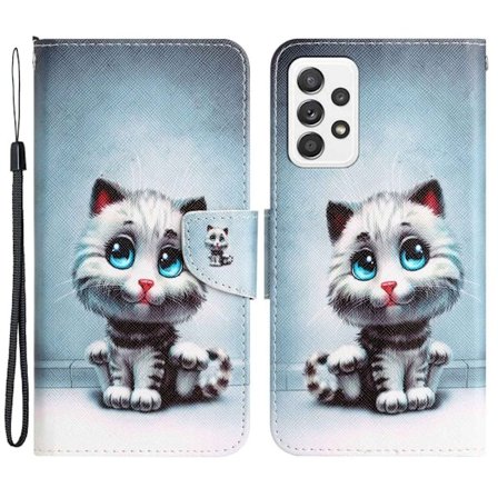 Wonderland Samsung Galaxy A53 5G Läppäkotelo - Blue Eyes Kissa