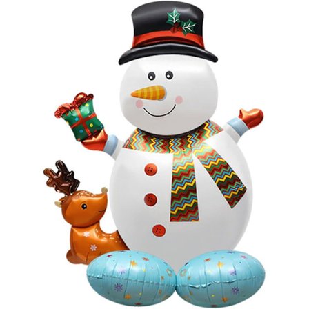 40 Tums Snögubbeballonger, Juldekorationer, Julballonger Tomte Rensa Snögubbe Älg Julgran Ballong