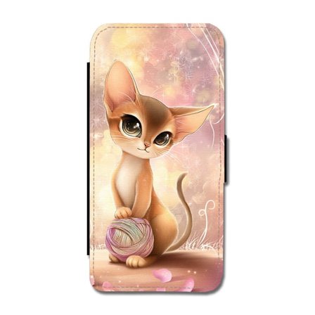 Tecknad Abessinier Katt iPhone 14 Flip Mobilfodral