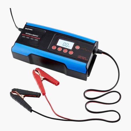 Biltema - Intelligent Batterilader 12/24 V 25 A for Bil- og Lastebilbatterier, Kompatibel med AGM, GEL, WET, LiFePO4, 9-Trinns Lading, 75–500 Ah Kapas