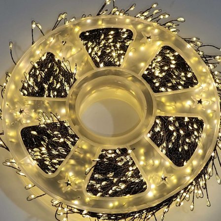 1000LED 25M Lyslenke Utendørs/Innendørs, Julelys Varm Hvit Strømdrevet, 8 Moduser Vanntette Lys - Svart Ledning