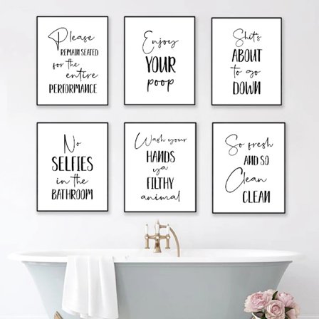Bathroom Wall Art Decor Funny Bathroom Signs Posters and Prints Modern Minimalist Art Painting Wall Picture Toilet Decoration
