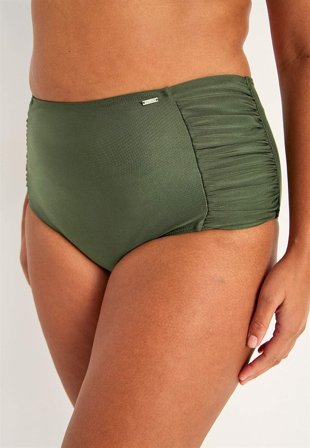 Cellbes of Sweden - Ensfarvet bikiniunderdel med høj talje Honolulu i kakigrøn til damer i størrelse 44