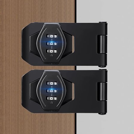 3-cifret kombination roterende hasp lås til pantrydør - Skydedør dobbelt dobbelt lås til skabsskuffe garageport skur