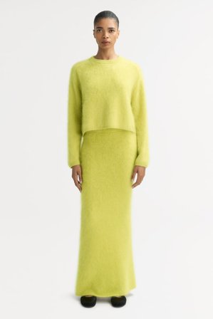 Soft Goat - Brushed Crewneck - Kashmirtröja dam - XL - Lime