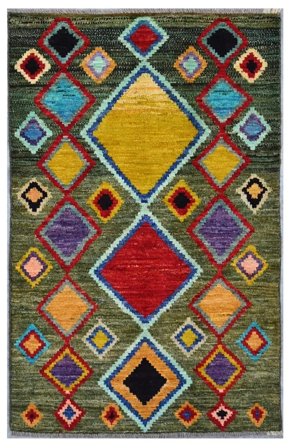 Moroccan Berber - Afghanistan Modern Black/Dark Red (Wool, Afghanistan)