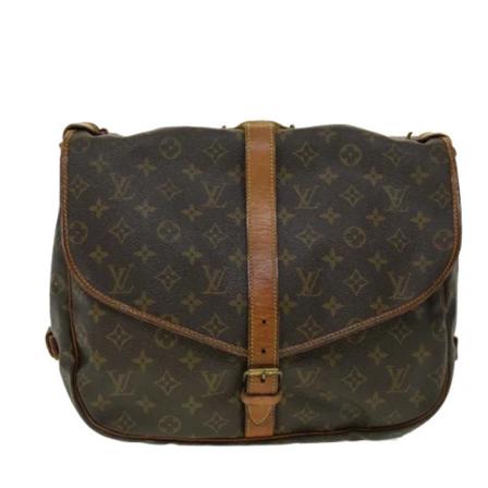 Louis Vuitton Vintage, Brown Canvas Louis Vuitton Saumur Bruin, Dames, Maat:ONE Size
