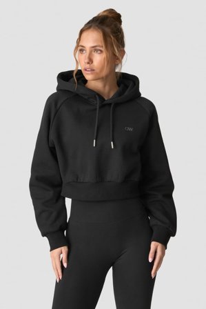 ICANIWILL - Everyday Cropped Hoodie Wmn Black - Dame - ICIW