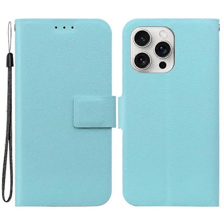 Passer til iPhone 16 Pro Mobiltelefon Cover Ultratyndt PU Læder + TPU Mobiltelefon Beskyttelsescover med Kortslot - Grøn (Grøn)