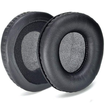 2 st Svarta Öronkuddar i Proteinläder Kompatibla med JLab Studio Pro Trådlösa Hörlurar - Ersättningskuddar för Optimal K