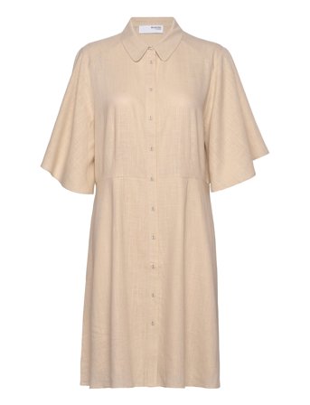 Slfgulia 2/4 Short Shirt Dress D Beige Selected