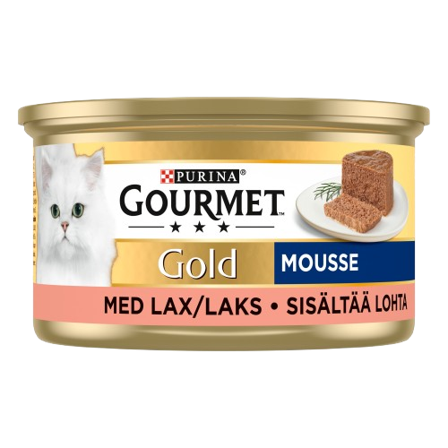 Purina Gourmet Gold - Laksemousse - Bokser 12 x 85 g - Katt - Kattefôr & kattemat - Våtfôr og våtmat - ZOO.no