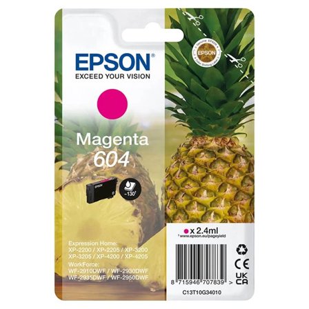Epson 604 Mustekasetti C13T10G34010 - Magenta