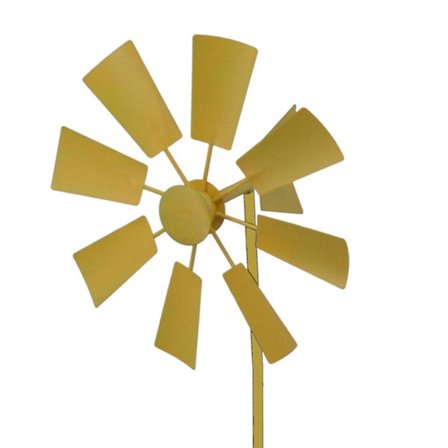 Gul retro vindmølle spinner hagestake vindmølle utendørs dekor metall spinnere hage Z53546