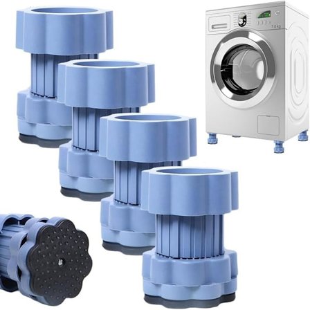 Universell Höjningsplatta för Tvättmaskinsbas, Antivibrationsplattor för Tvättmaskin, Justerbart Nivåstativ för Tvättmaskin och Torktumlare (4)