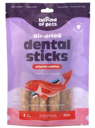 Island of Pets Air-dried Atlantic Redfish Dental Sticks 250 g
