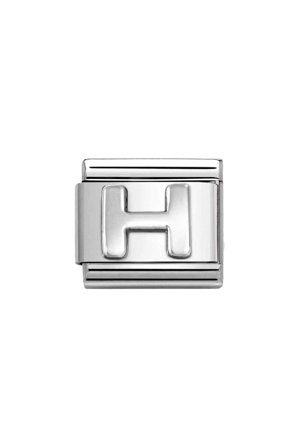 Oxidised Letters 925 sterling silver H