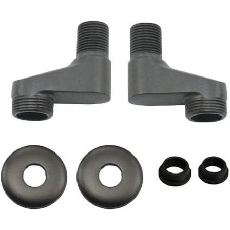 Justerbar duschblandare i koppar med dekorativt lock - bredare vinkel - lämplig för 8-12 cm - G1/2 till G3/4 röradapter (svart)