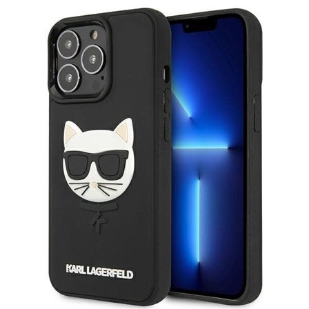 Karl Lagerfeld 3D Rubber Choupette Case til iPhone 13 Pro / iPhone 13 - Sort