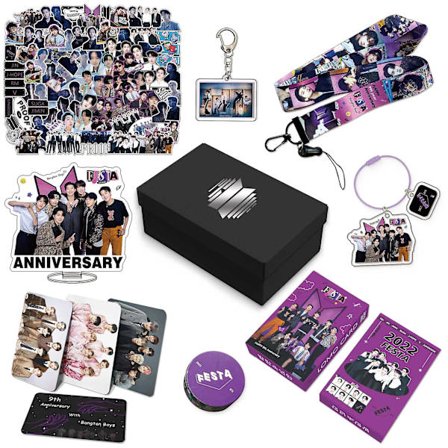 Bts Fans Gaveesett for Army Box Inkluderer Klistremerker, Fotokort, Lanyard Og Nøkkelring (FMY)