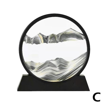 CZQIKEDA Moving Sand Art Picture Sandscapes, 3D Dynamic Round San