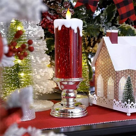 Led Christmas Candles, 7 Color Changing Usb Rechargeable, Waterproof Swirling Glitter Flameless Candles