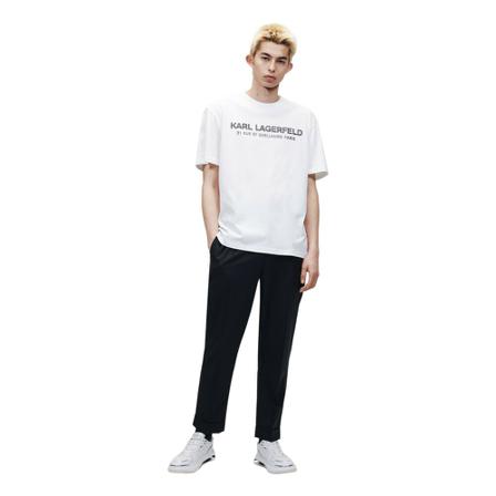 Karl Lagerfeld T-Shirt MET Logo VAN Kunstleer Hvid, Herre T-shirts