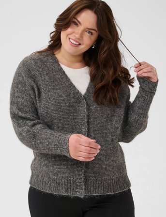 Kaffe Curve Kcluma Knit Cardigan - Grey - S