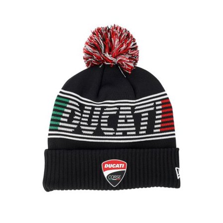 New Era - Motor Svart pom Beanie - Ducati Bobble Knit Black Pom @ Hatstore