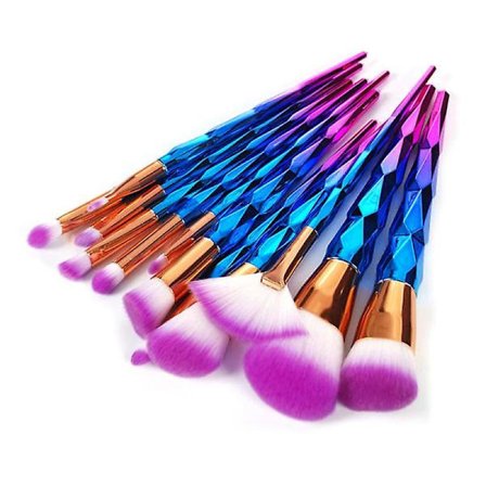 Kompatibelt Unicorn Färgglatt Pro Set med 12 exklusiva sminkborstar / makeup living[EE]